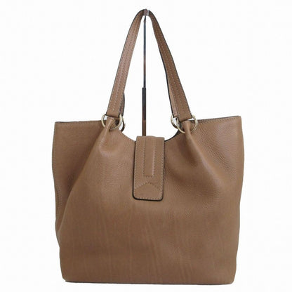 TOD'S Hand Bag Tote Purse Leather Beige Authentic