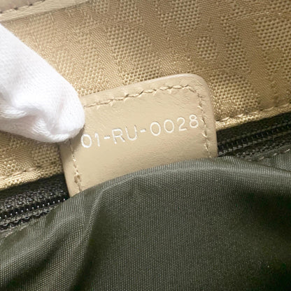 Christian Dior Bag Trotter Charm Hand Tote Purse Canvas Beige Silver Authentic