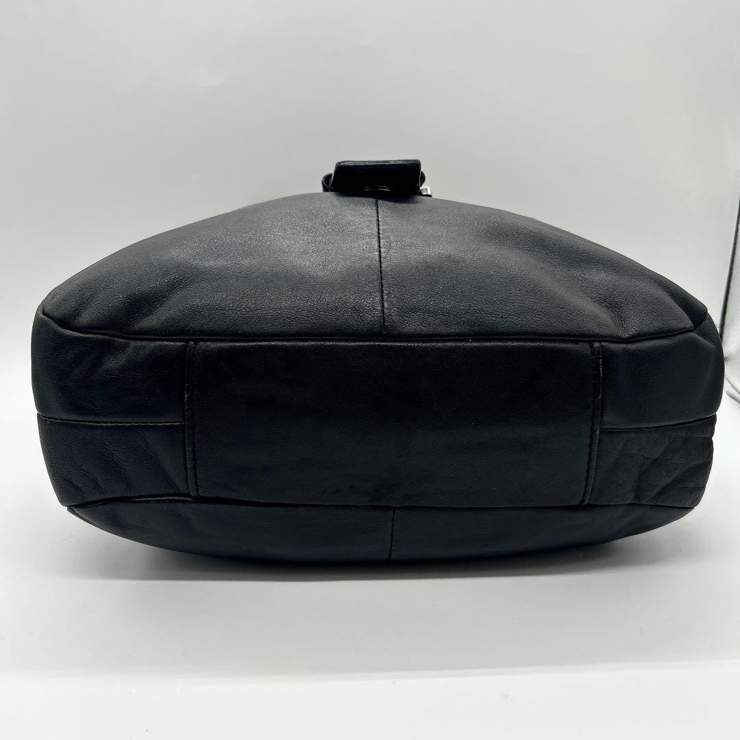COACH Hand Shoulder Bag Tote Purse Leather Black Authentic