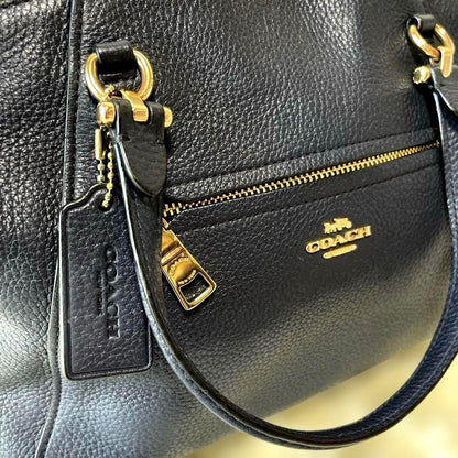 COACH Hand Shoulder Bag Tote Purse 2way 79997 Leather Dark Navy Authentic