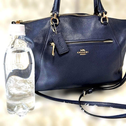 COACH Hand Shoulder Bag Tote Purse 2way 79997 Leather Dark Navy Authentic