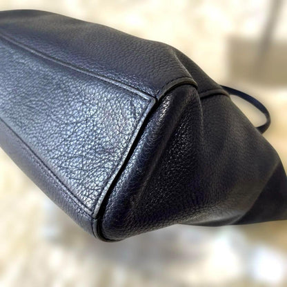 COACH Hand Shoulder Bag Tote Purse 2way 79997 Leather Dark Navy Authentic