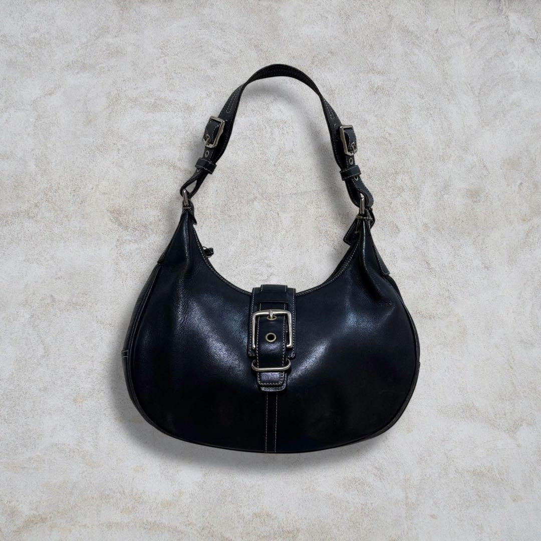 COACH Shoulder Bag Purse Soho Hobo Leather Black Authentic