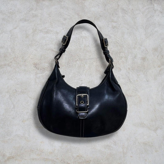 COACH Shoulder Bag Purse Soho Hobo Leather Black Authentic