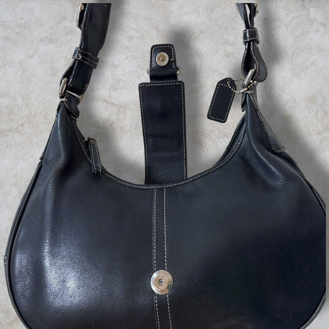 COACH Shoulder Bag Purse Soho Hobo Leather Black Authentic