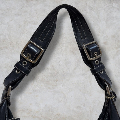 COACH Shoulder Bag Purse Soho Hobo Leather Black Authentic