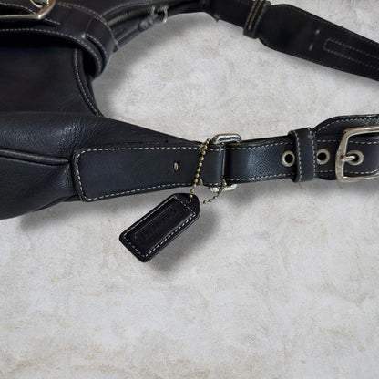 COACH Shoulder Bag Purse Soho Hobo Leather Black Authentic