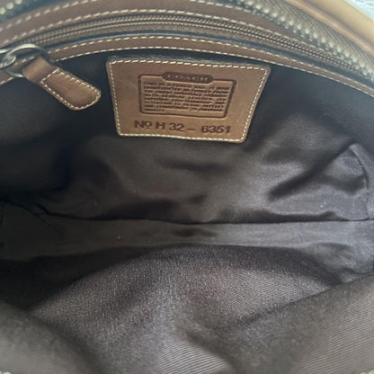 COACH Shoulder Bag Purse Signature 6351 Canvas Leather Beige Brown Authentic