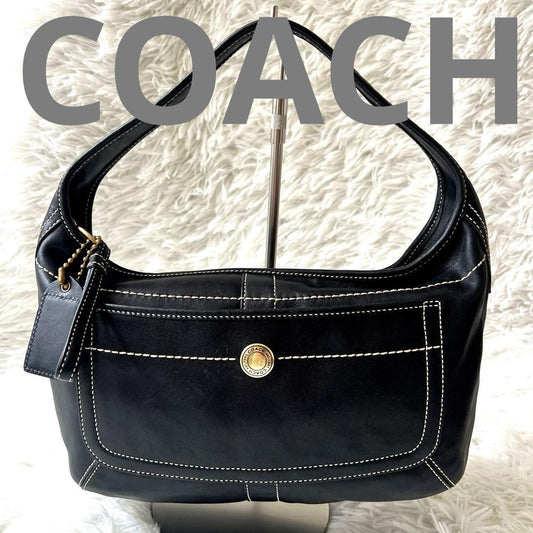 COACH Shoulder Bag Purse 10740 Leather Black Authentic