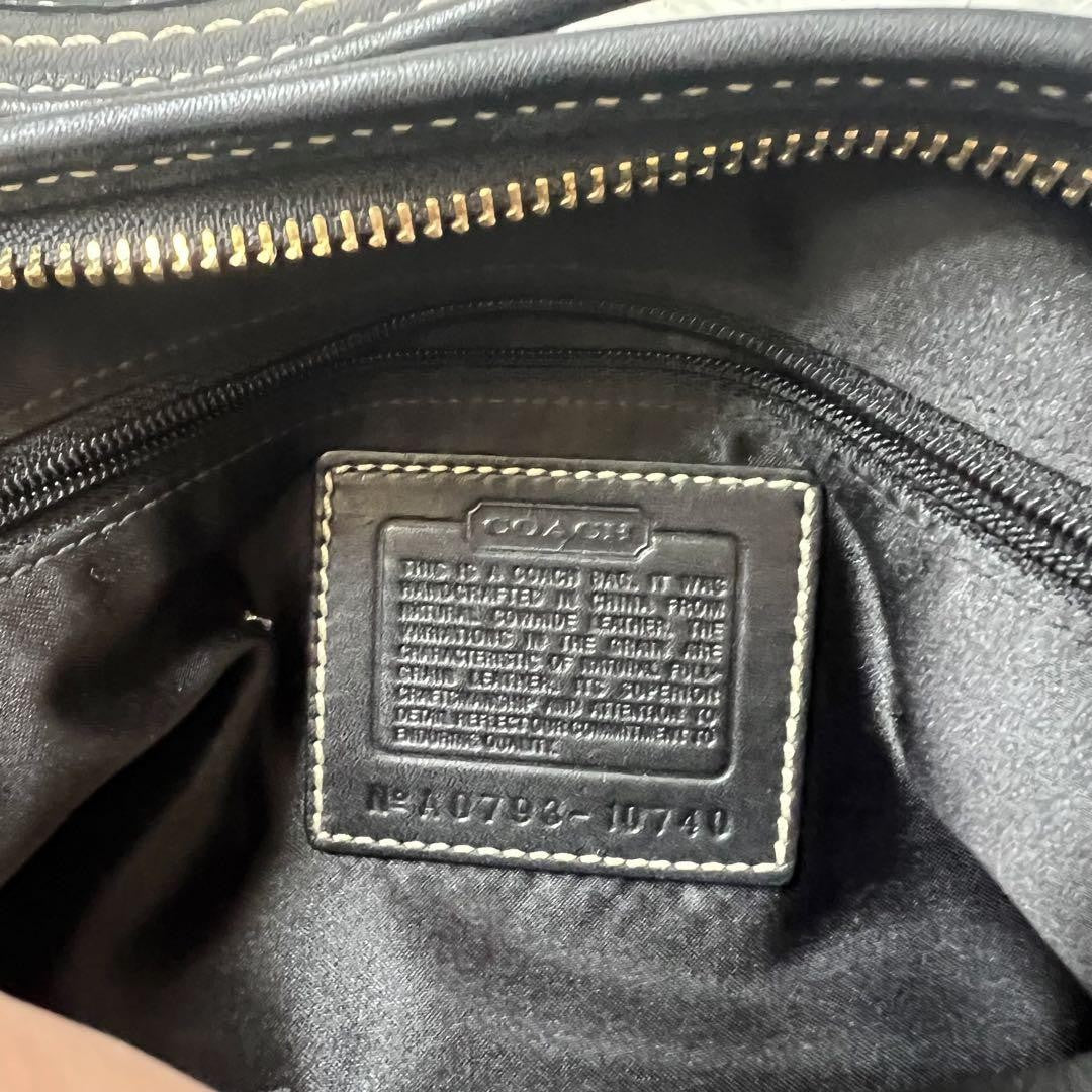COACH Shoulder Bag Purse 10740 Leather Black Authentic