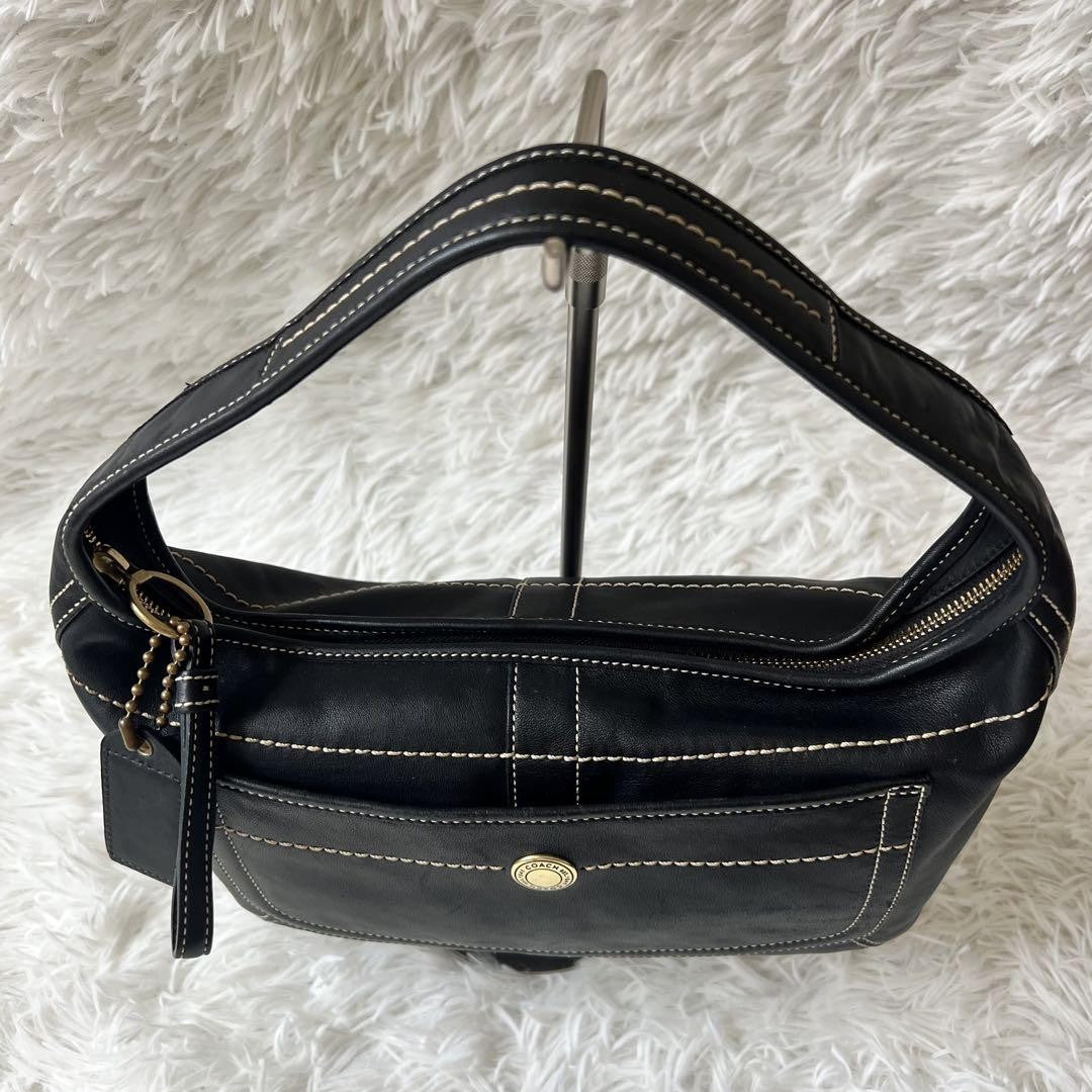 COACH Shoulder Bag Purse 10740 Leather Black Authentic