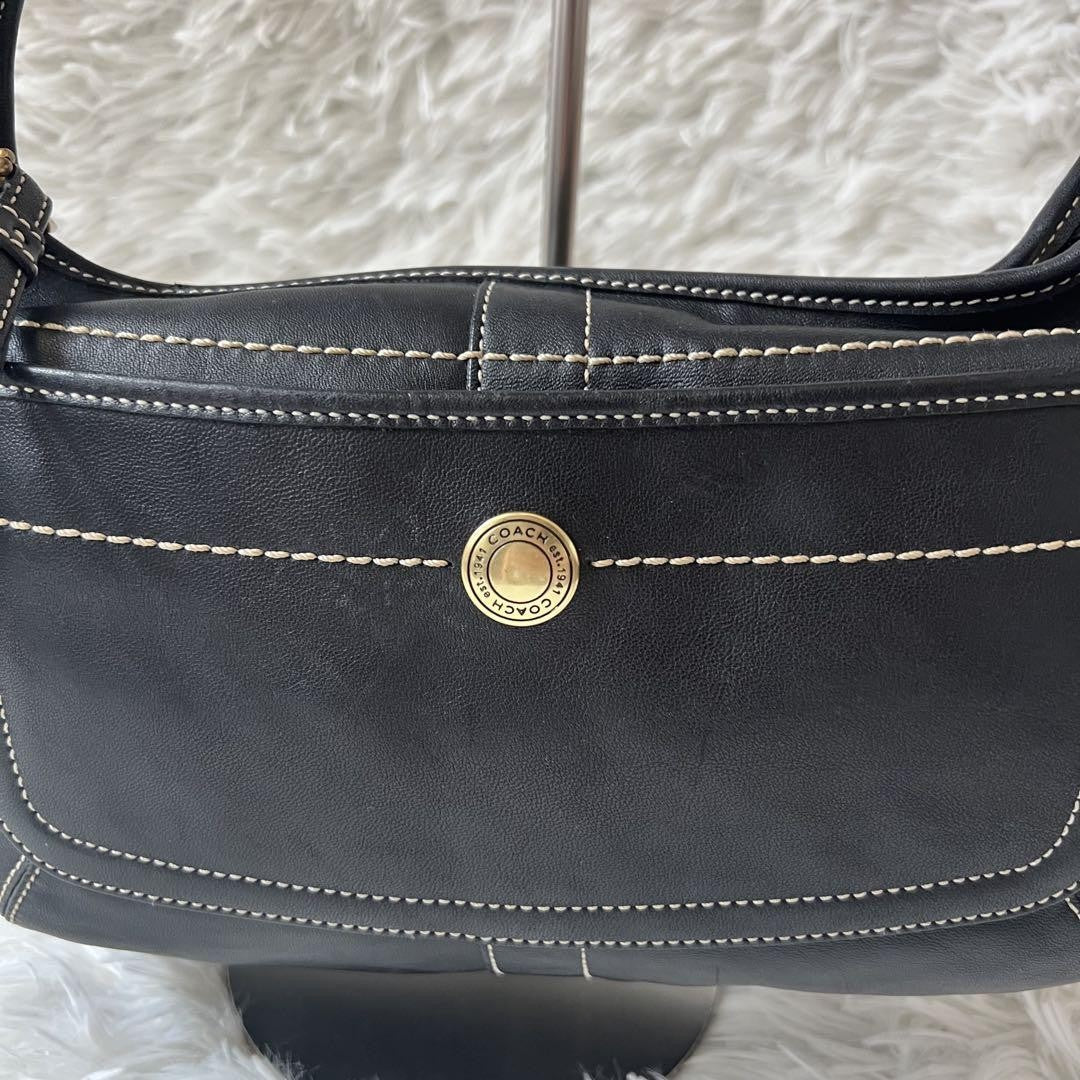 COACH Shoulder Bag Purse 10740 Leather Black Authentic