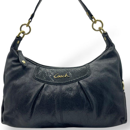 COACH Shoulder Bag Purse 2way Leather Black Authentic