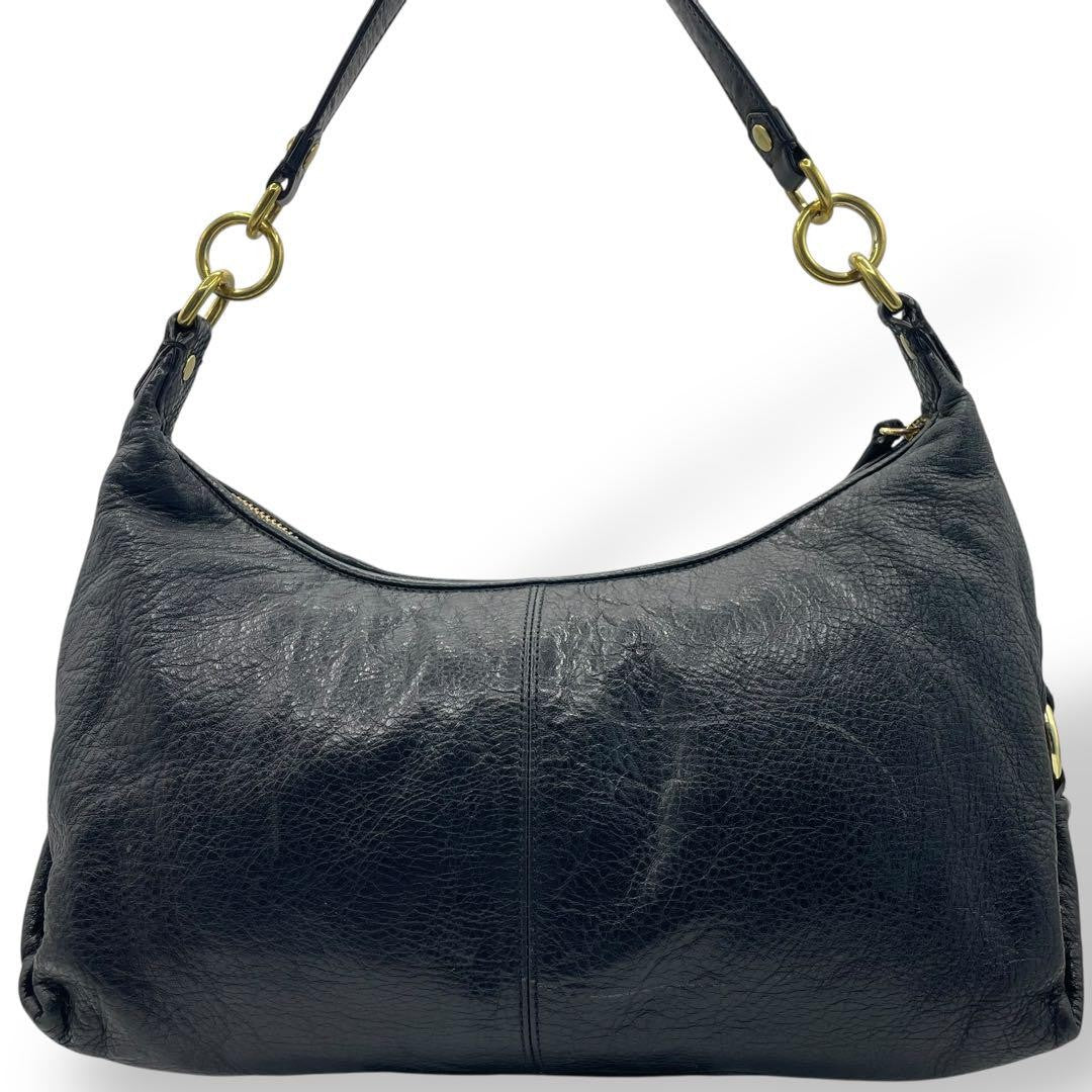 COACH Shoulder Bag Purse 2way Leather Black Authentic