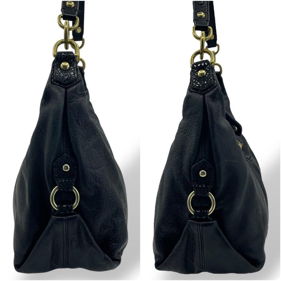 COACH Shoulder Bag Purse 2way Leather Black Authentic