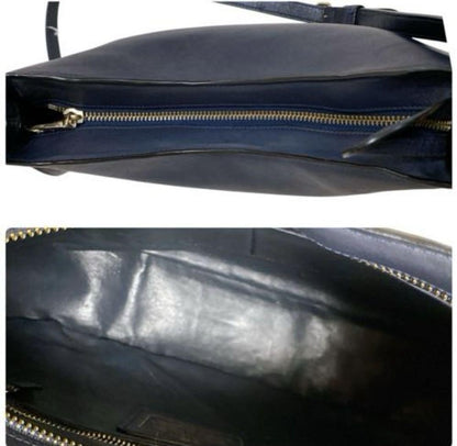 COACH Shoulder Bag Purse 2way Leather Navy Authentic