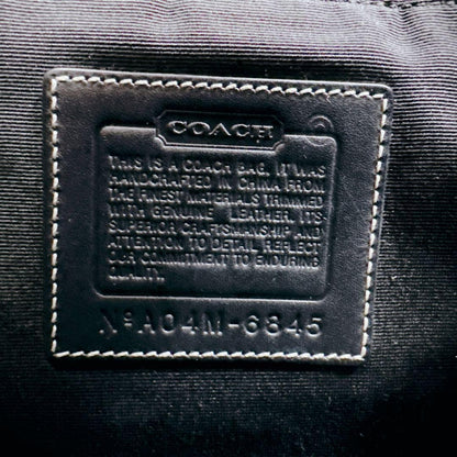 COACH Shoulder Bag Purse Signature 6845 Canvas Leather Gray Black Authentic