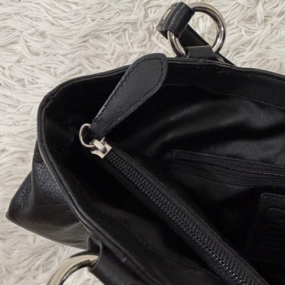 COACH Hand Bag Tote Purse Leather Black Authentic