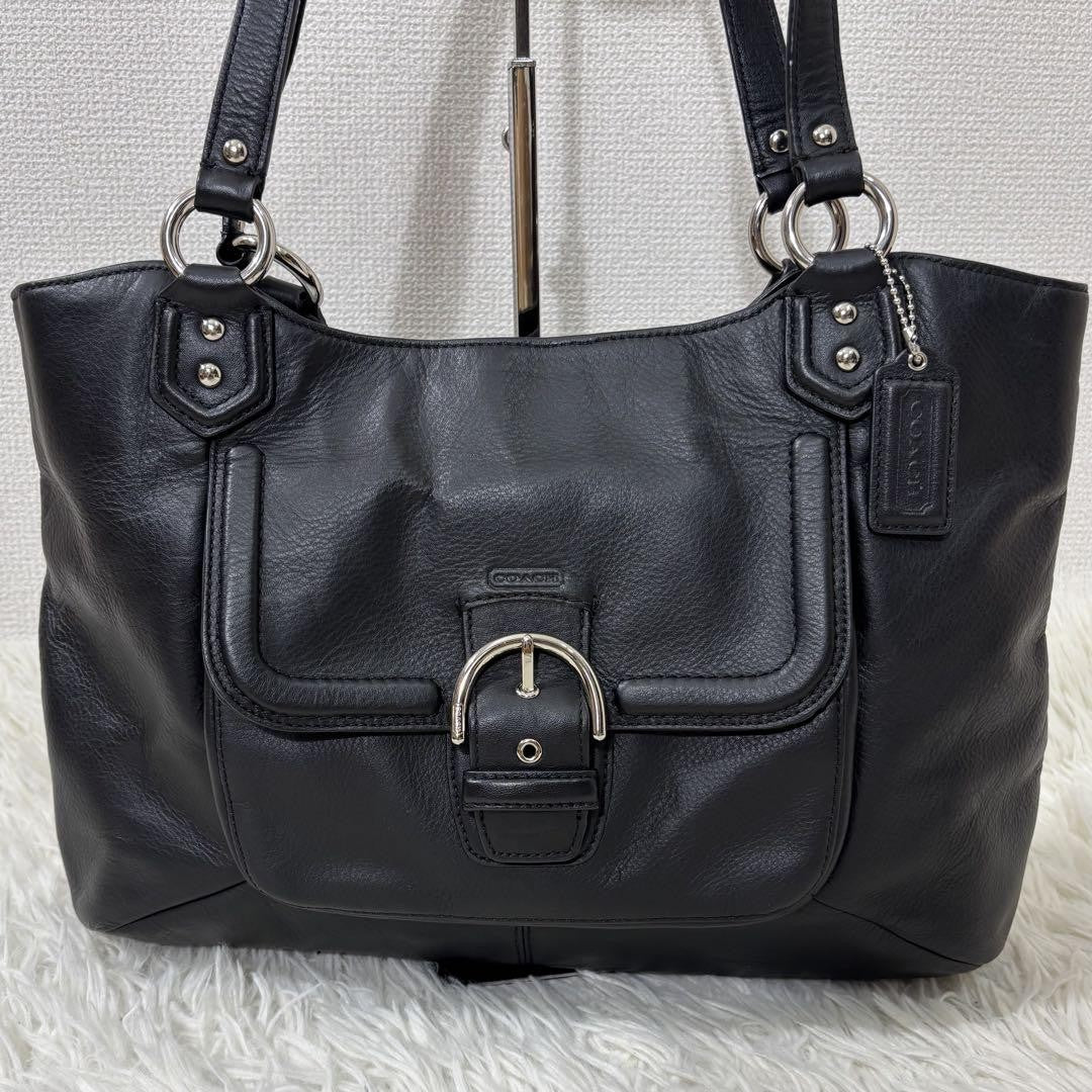 COACH Hand Bag Tote Purse Leather Black Authentic