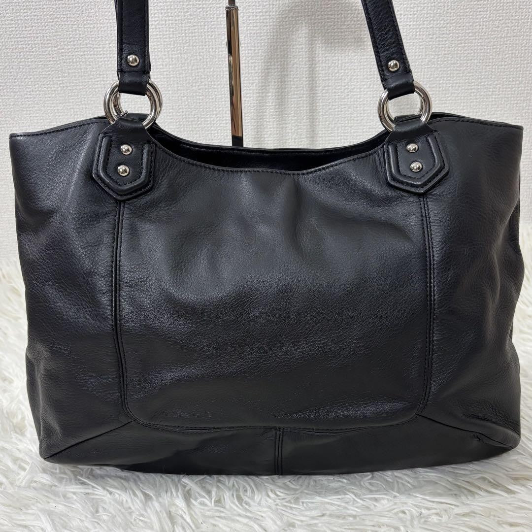 COACH Hand Bag Tote Purse Leather Black Authentic