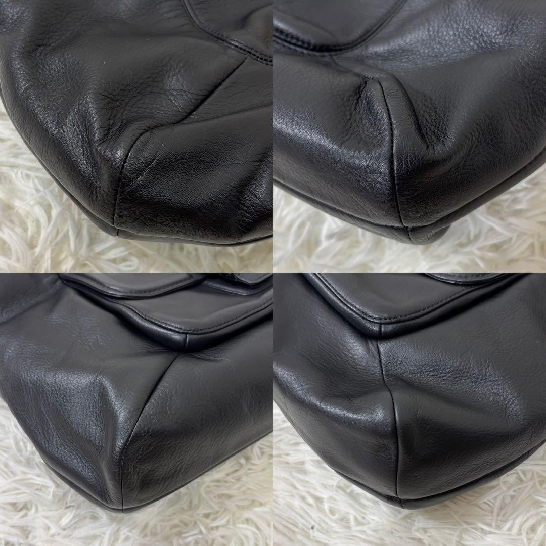 COACH Hand Bag Tote Purse Leather Black Authentic