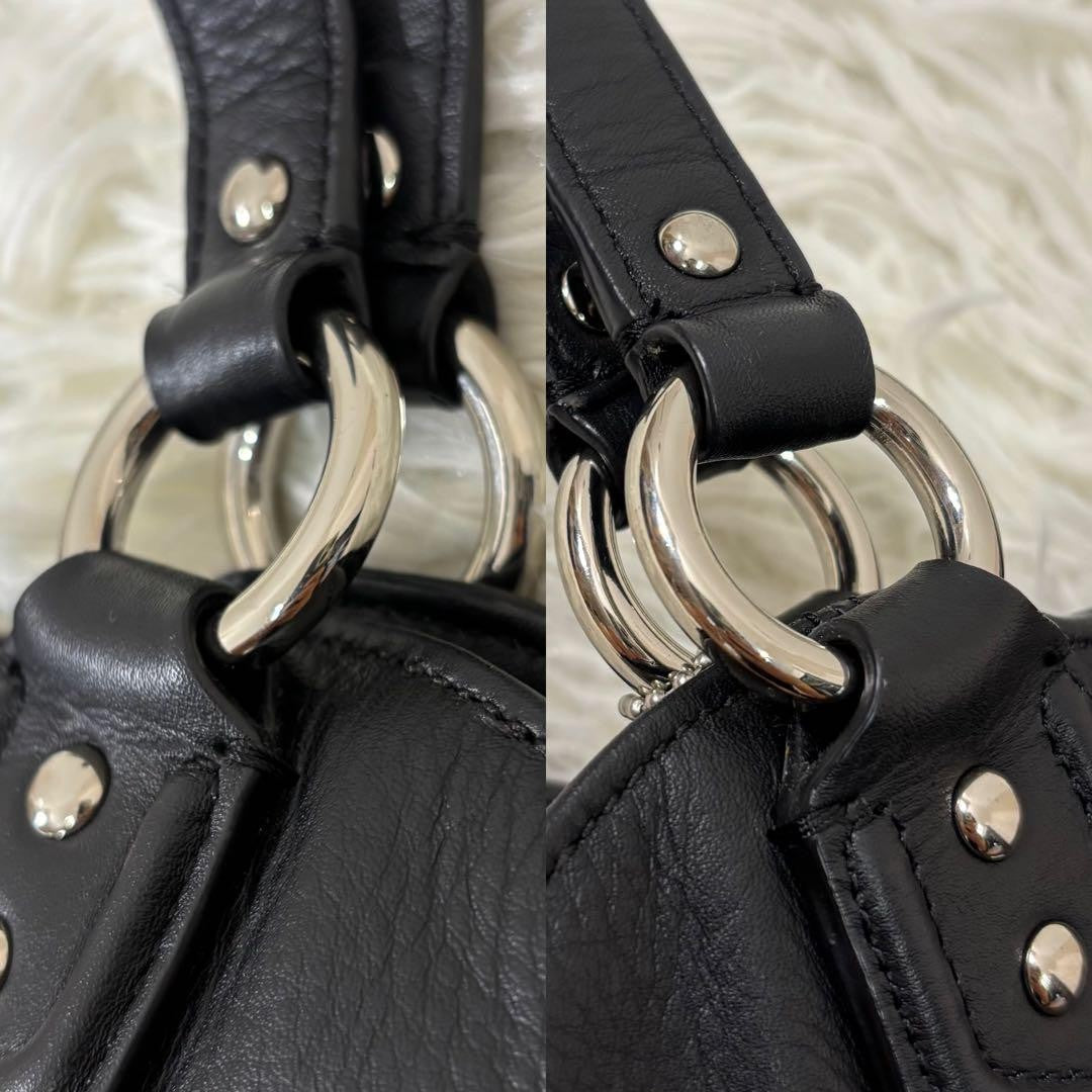 COACH Hand Bag Tote Purse Leather Black Authentic