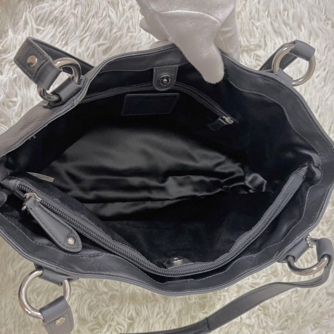 COACH Hand Bag Tote Purse Leather Black Authentic