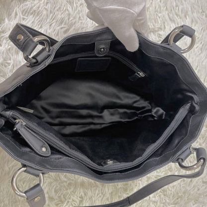 COACH Hand Bag Tote Purse Leather Black Authentic
