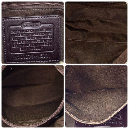 COACH Shoulder Bag Purse Signature Canvas Leather Brown Authentic