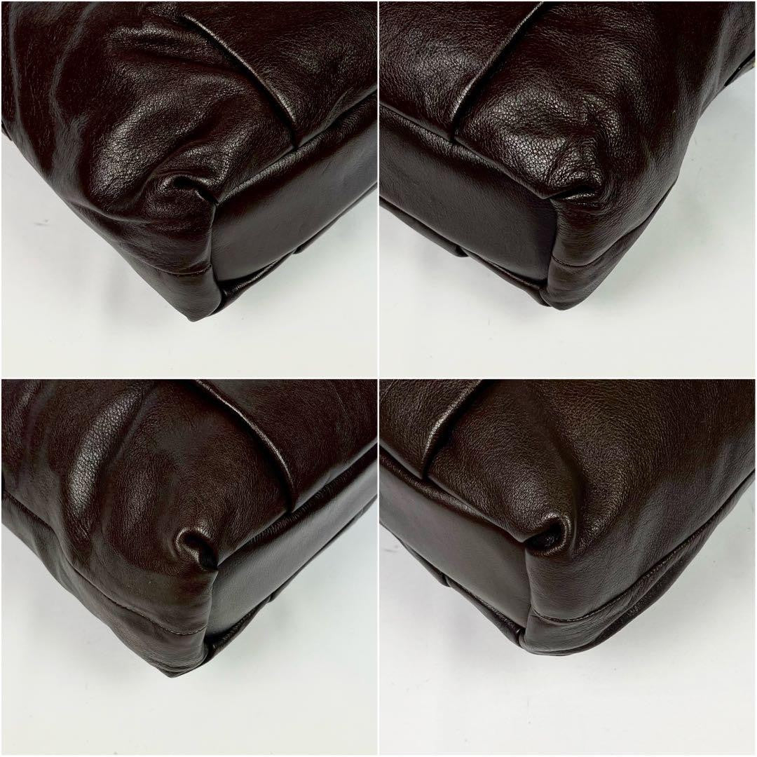 COACH Hand Shoulder Bag Tote Purse 2way Leather Dark Brown Authentic