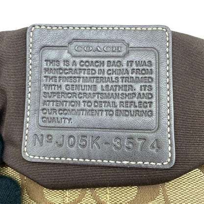 COACH Shoulder Bag Purse Signature Canvas Leather Brown Authentic