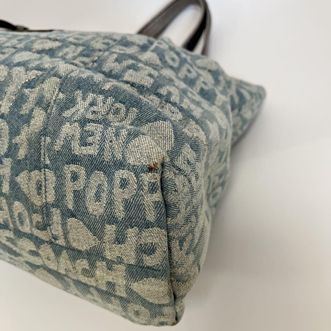 COACH Hand Bag Tote Purse 16988 Denim Blue Authentic