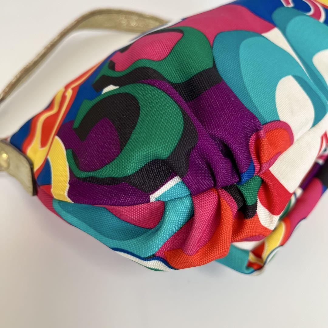 COACH Shoulder Bag Purse 2way POPPY 13834 Canvas Leather Multicolor Authentic