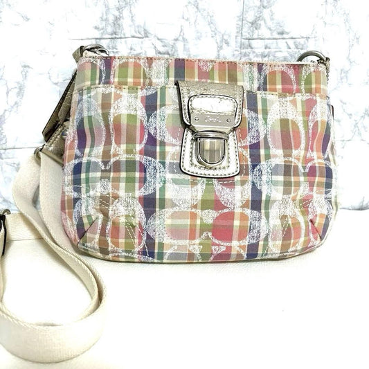 COACH Shoulder Bag Purse Poppy Multicolor Authentic