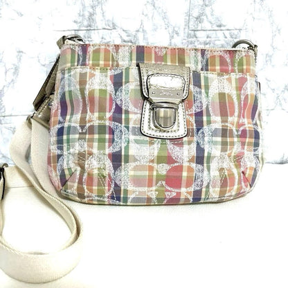 COACH Shoulder Bag Purse Poppy Multicolor Authentic
