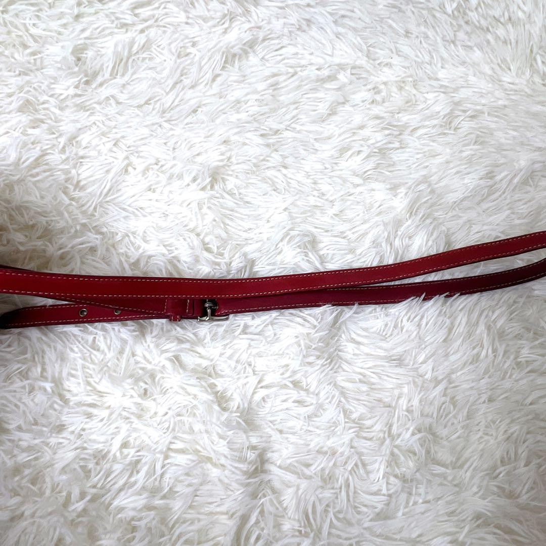 COACH Accessory Pouch Shoulder Bag Purse Signature Red Authentic