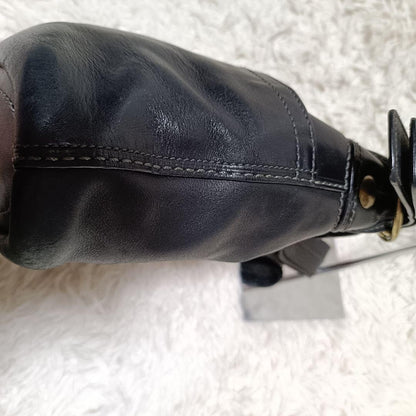 COACH Shoulder Bag Purse Leather Black Authentic