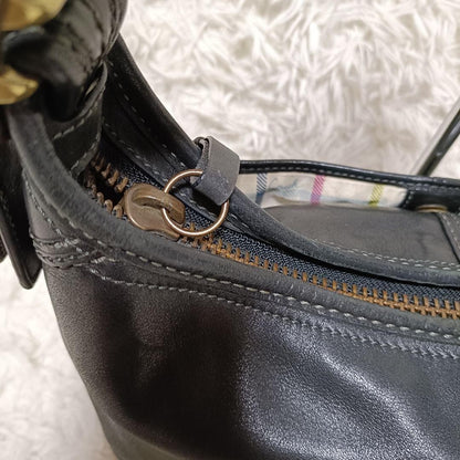 COACH Shoulder Bag Purse Leather Black Authentic