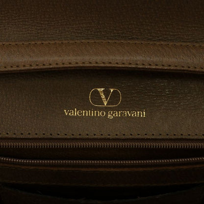 Valentino Garavani Shoulder Bag Purse Logo Leather Brown Authentic
