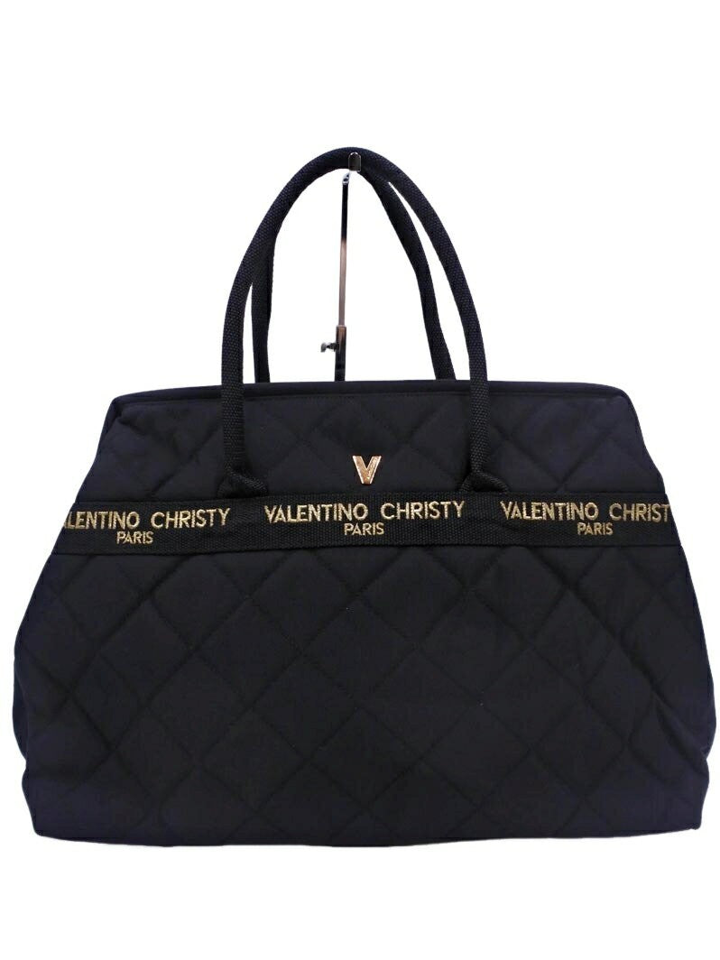 VALENTINO CHRISTY Hand Bag Tote Purse Black Authentic