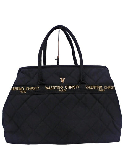 VALENTINO CHRISTY Hand Bag Tote Purse Black Authentic