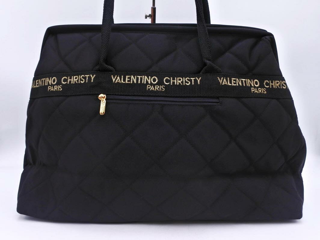VALENTINO CHRISTY Hand Bag Tote Purse Black Authentic