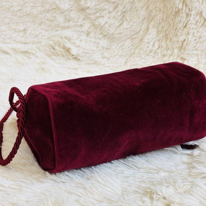 Valentino Shoulder Bag Purse Logo Velour Wine Red Authentic