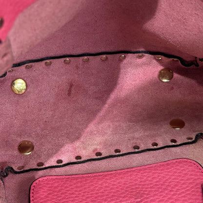 Valentino Hand Shoulder Bag Tote Purse 2way Studs Leather Pink Authentic