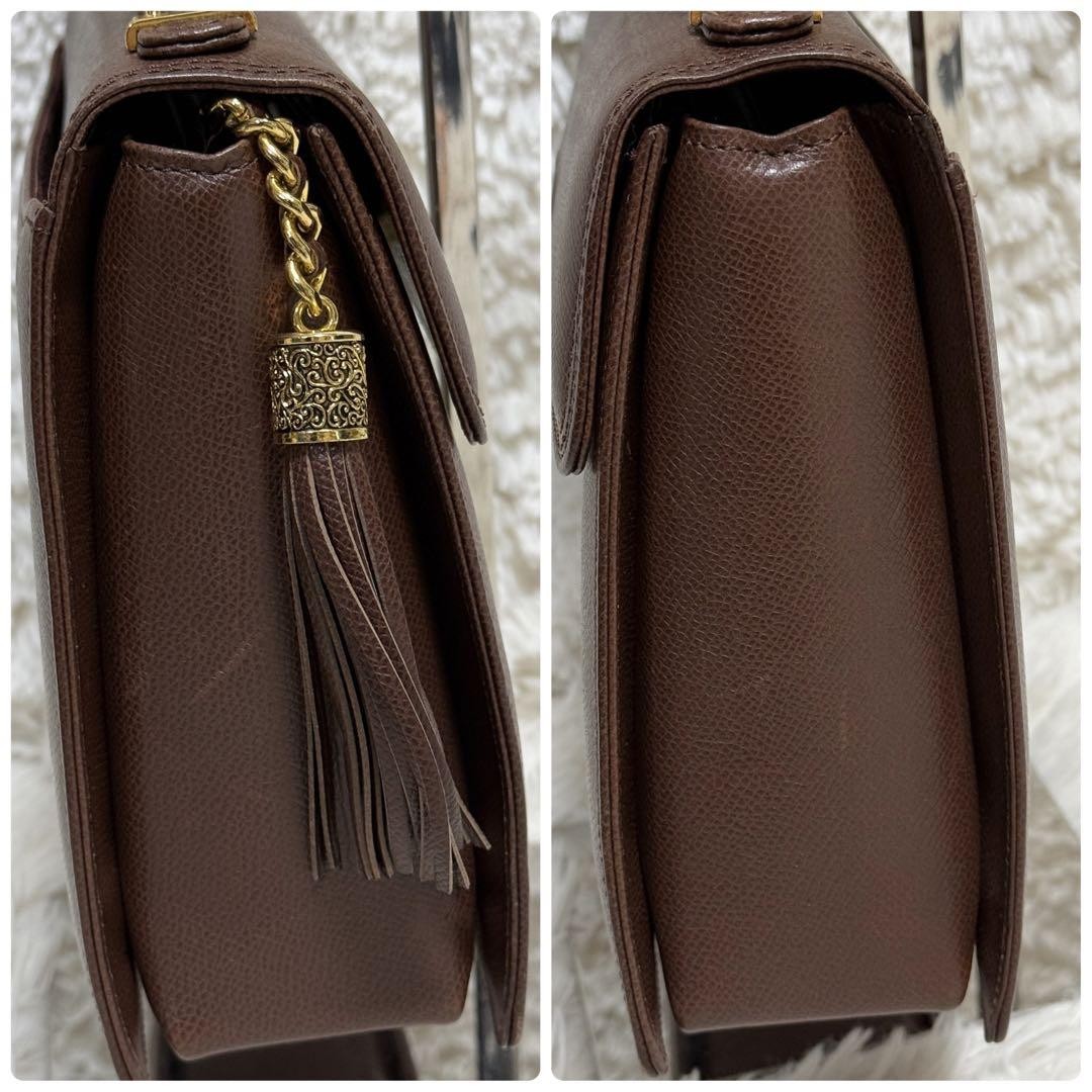 Valentino Garavani Hand Shoulder Bag Tote Purse 2way Logo Leather Brown Auth