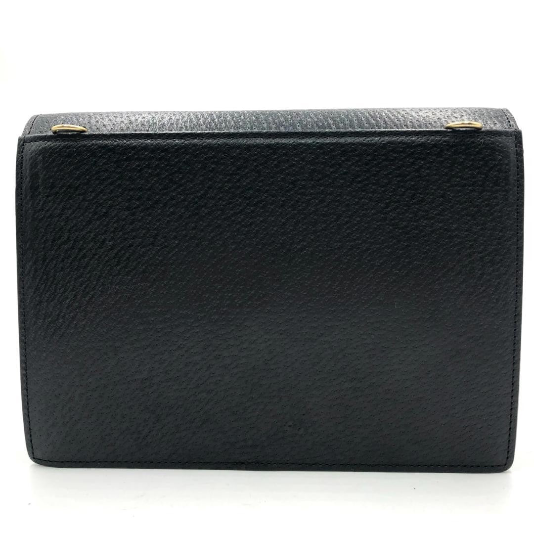 Valentino Garavani Shoulder Bag Purse Logo Leather Black Authentic
