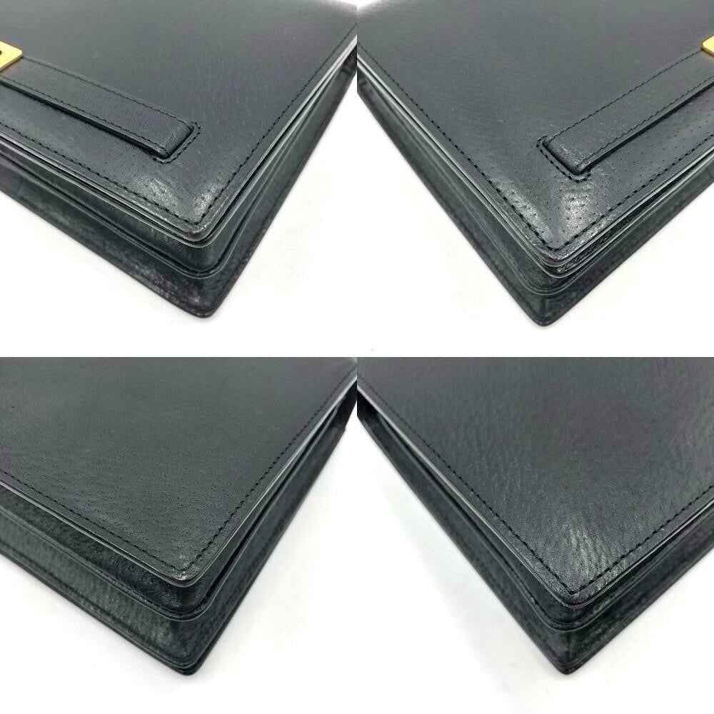 Valentino Garavani Shoulder Bag Purse Logo Leather Black Authentic