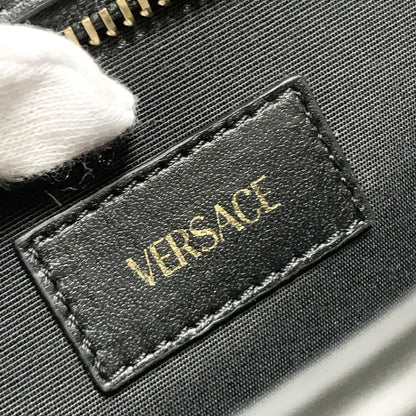 VERSACE Bag Medusa Chain Shoulder Purse Leather Black Chain Gold Used Authentic