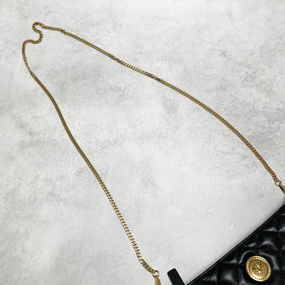 VERSACE Bag Medusa Chain Shoulder Purse Leather Black Chain Gold Used Authentic