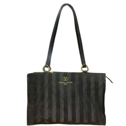 Valentino Garavani SPORT Hand Bag Tote Purse Logo Black Authentic